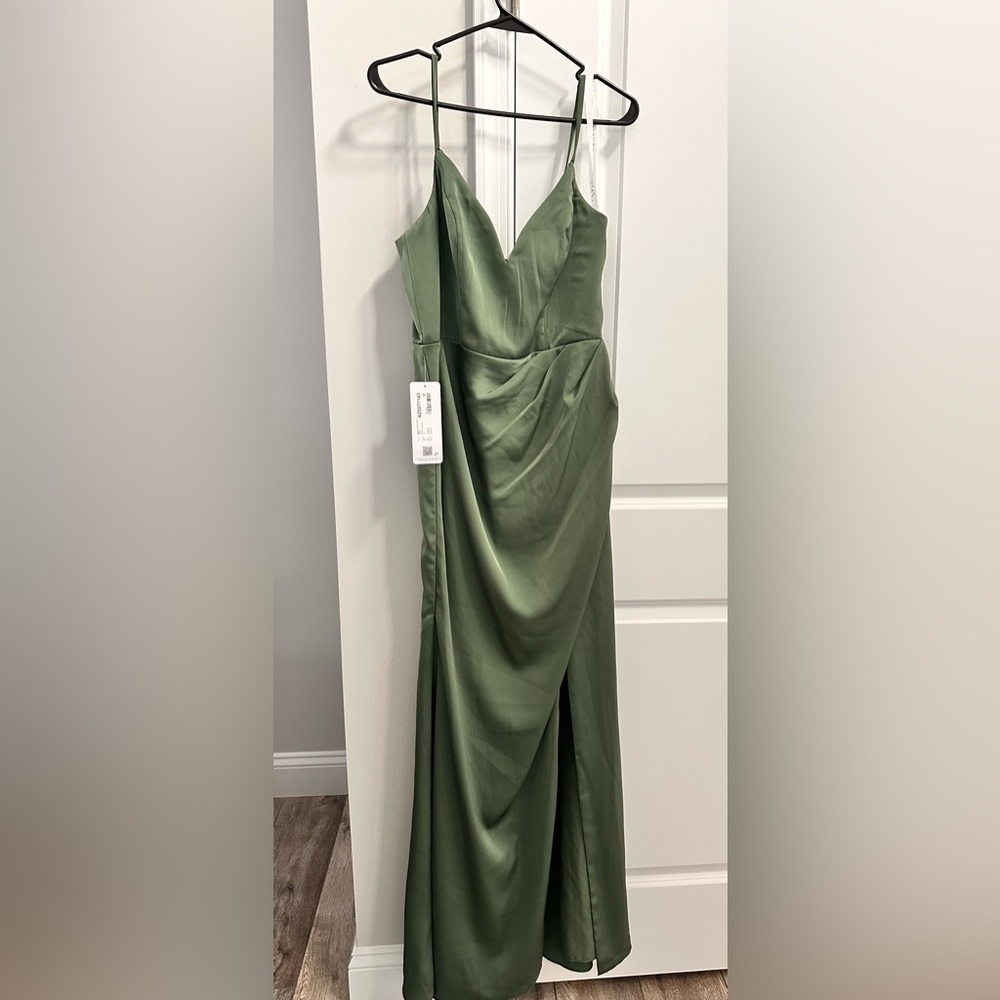 Azazie Jenevleve Stretch Satin Dress A12